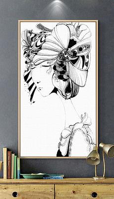 吃瓜人物创意画黑白,黑白画卷中的吃瓜众生相